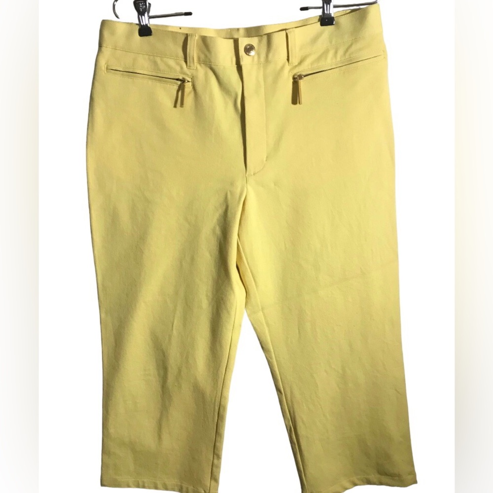 Lauren Jean Co/Ralph Lauren Bright Yellow Full Leg Capri Jeans. Sz 12.